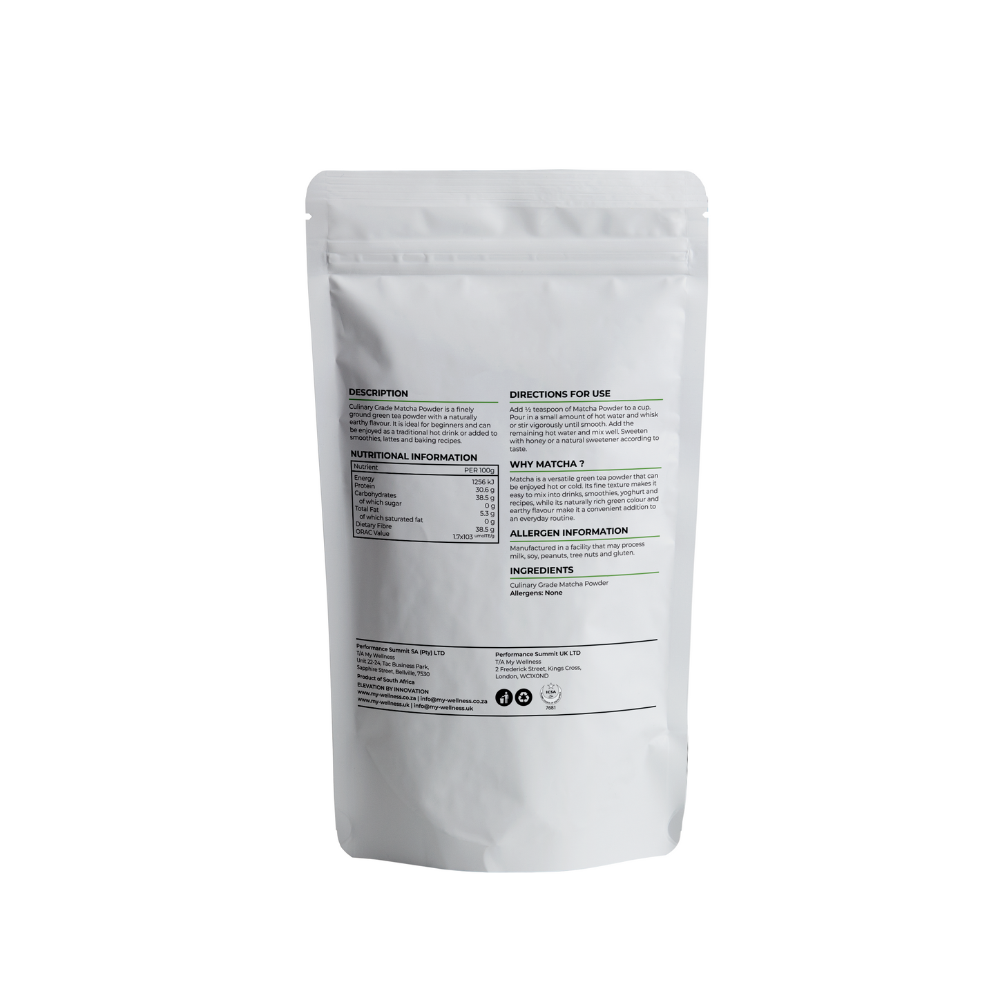 My Wellness 100% Matcha Powder 100g