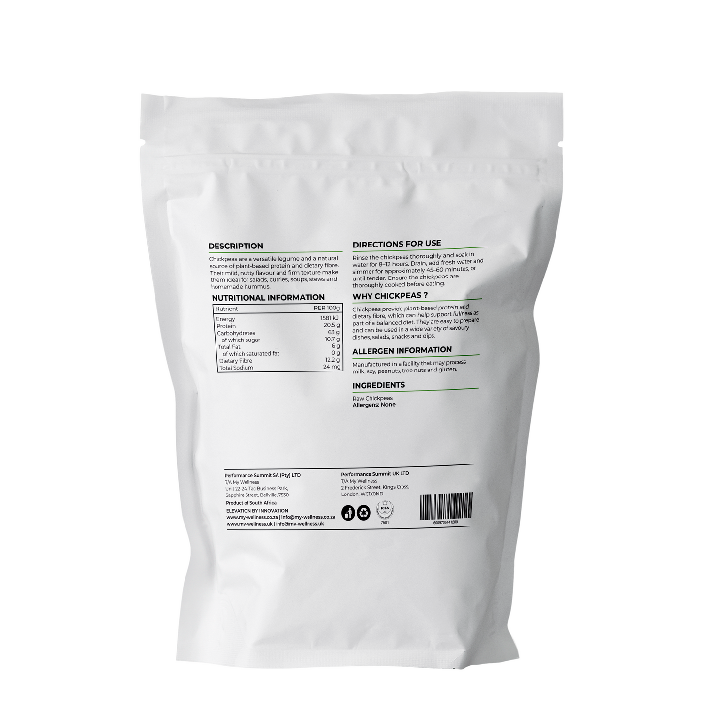 My Wellness Chick Peas 1kg
